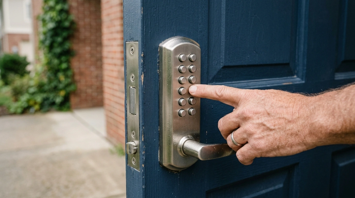 14-Digit Mechanical Keypad Door Lock, Adjustable Handle