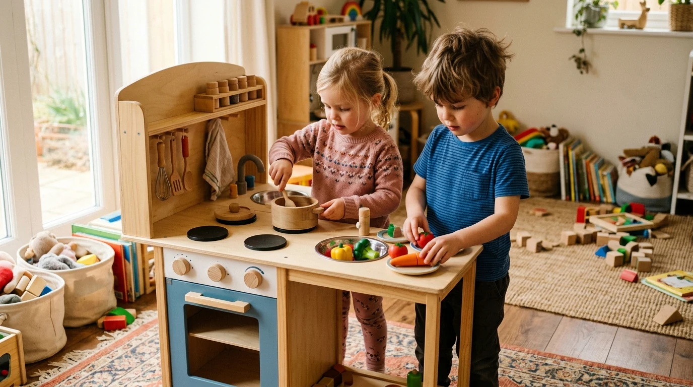 Wooden Play Kitchen Set (3+): Accessories That Inspire Play